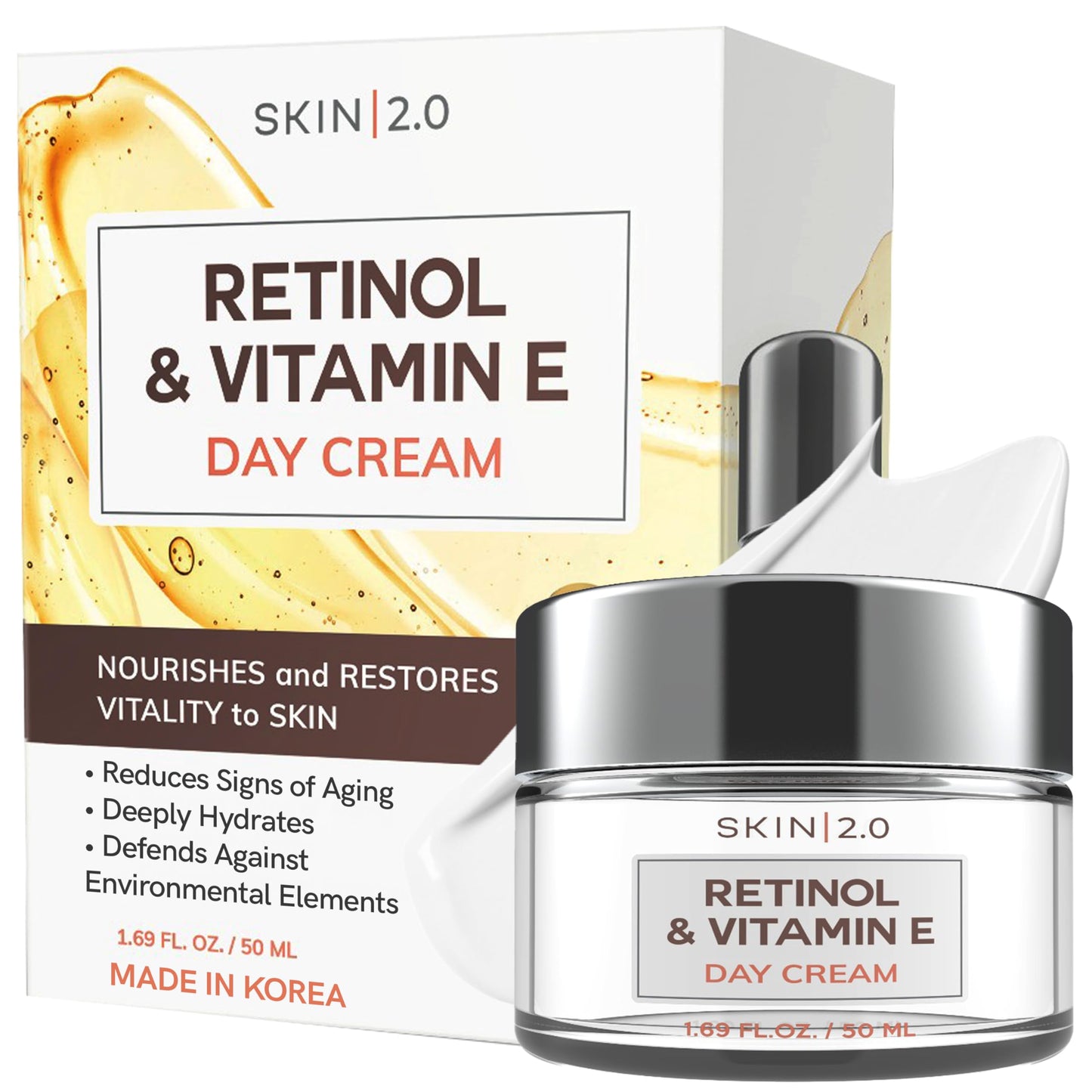 Vitamin C & Collagen Face Moisturizer - Dermatologist Tested, Anti-Aging, Skin Tightening - Brightening, Clean Beauty, Cruelty-Free, Korean Skincare for All Skin Types - 1.69 Fl oz